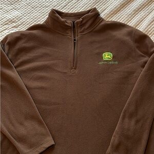 John Deere Brown Zip-Up Men's Sweater